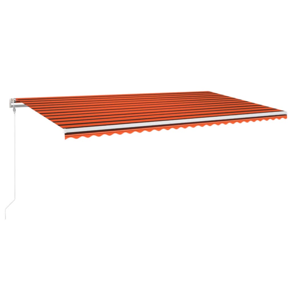 VidaXL Luifel automatisch met LED windsensor 600x350 cm oranje bruin