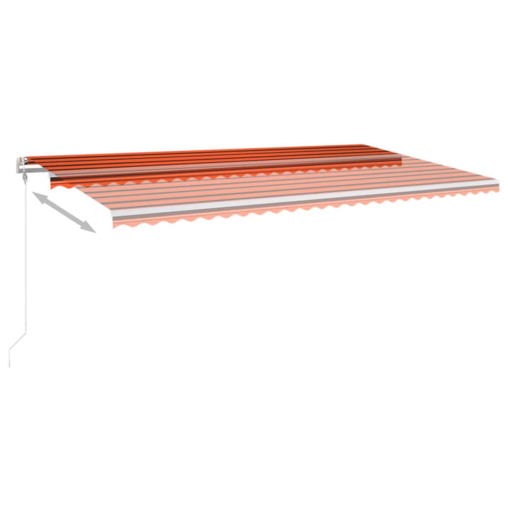 VidaXL Luifel automatisch met LED windsensor 600x350 cm oranje bruin