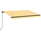 VidaXL Luifel handmatig uittrekbaar 350x250 cm geel en wit