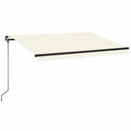 Vidaxl luifel handmatig uittrekbaar met led 350x250 cm crèmekleurig
