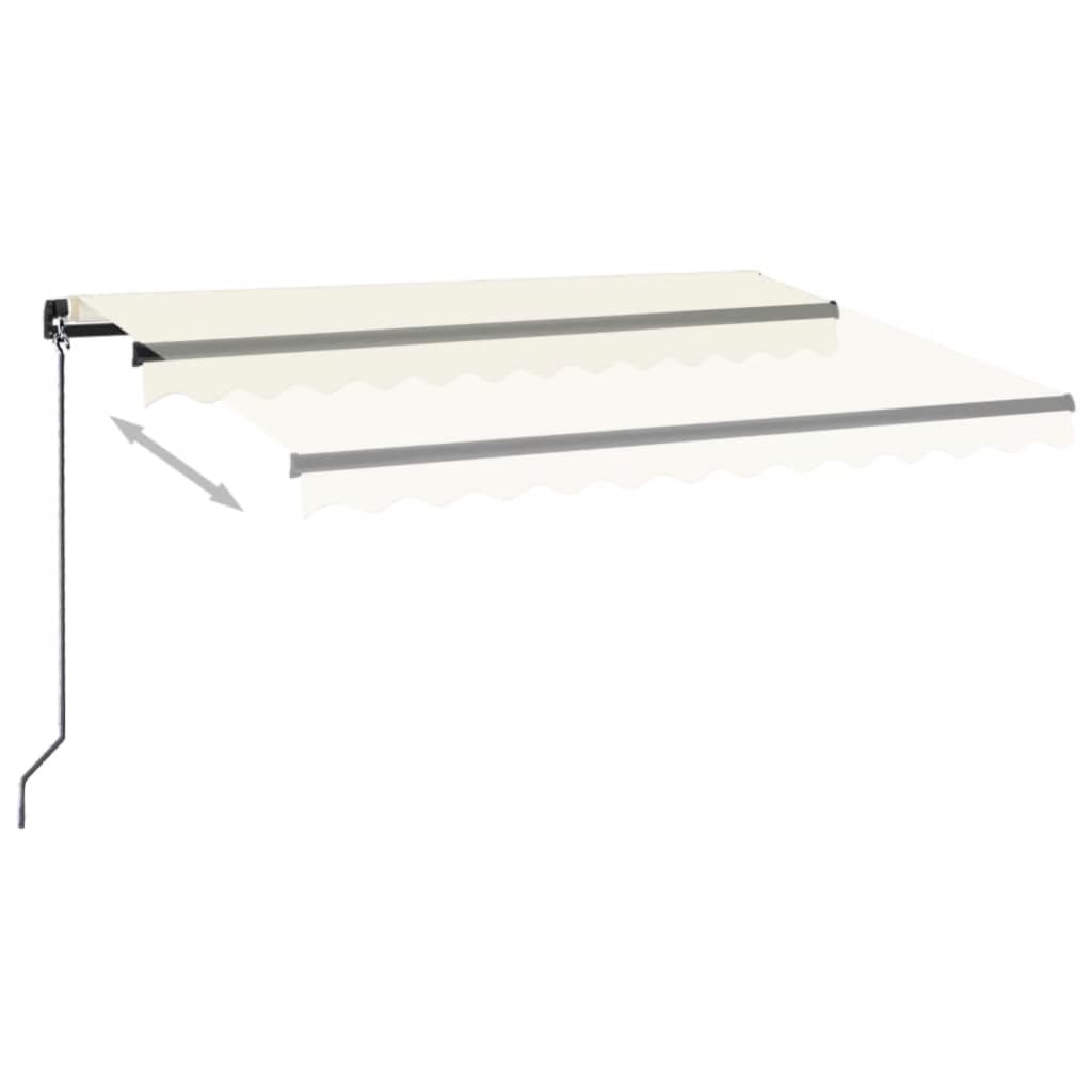 Vidaxl luifel handmatig uittrekbaar met led 350x250 cm crèmekleurig