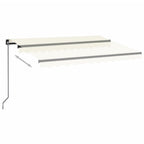 Vidaxl luifel handmatig uittrekbaar met led 350x250 cm crèmekleurig