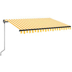 Vidaxl luifel handmatig uittrekbaar met led 350x250 cm geel en wit