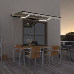 Vidaxl luifel handmatig uittrekbaar met led 350x250 cm geel en wit