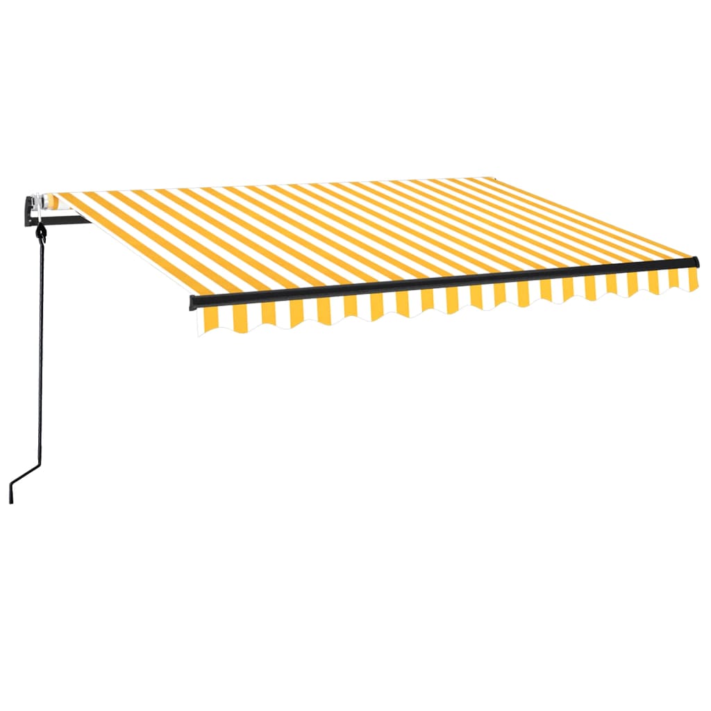 VidaXL Luifel automatisch uittrekbaar 350x250 cm geel en wit
