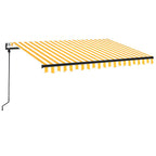 VidaXL Luifel automatisch uittrekbaar 350x250 cm geel en wit
