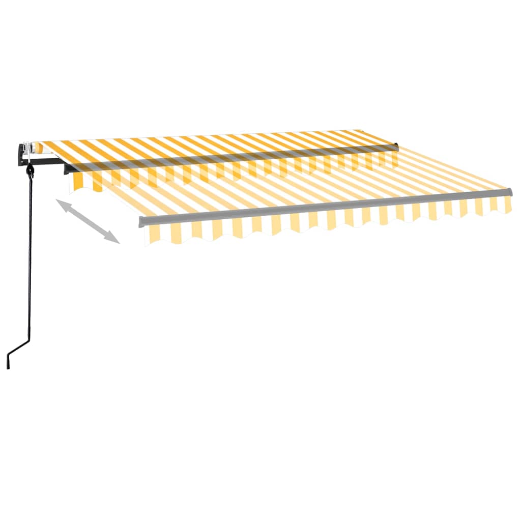 VidaXL Luifel automatisch uittrekbaar 350x250 cm geel en wit
