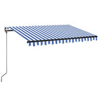 VidaXL Luifel automatisch met LED en windsensor 350x250 cm blauw wit