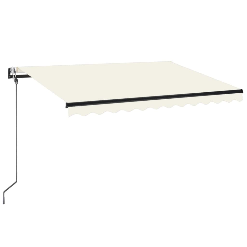 VidaXL Luifel automatisch met LED en windsensor 350x250 cm crèmekleur