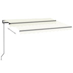 VidaXL Luifel automatisch met LED en windsensor 350x250 cm crèmekleur