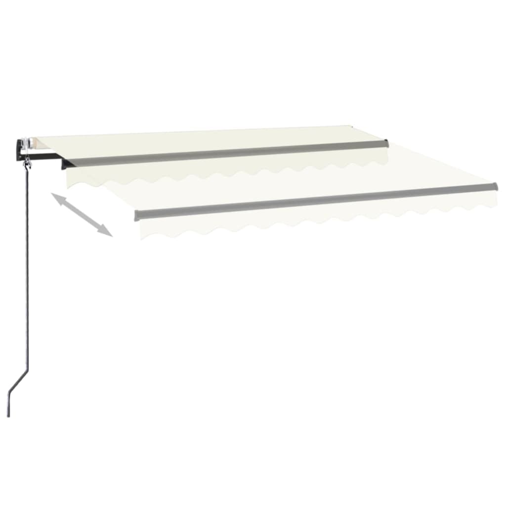 VidaXL Luifel automatisch met LED en windsensor 350x250 cm crèmekleur