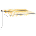 VidaXL Luifel automatisch met LED en windsensor 350x250 cm geel en wit