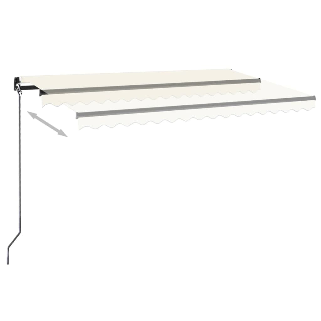 VidaXL Luifel handmatig uittrekbaar 450x300 cm crèmekleurig