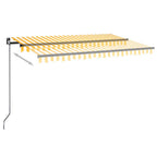 VidaXL Luifel handmatig uittrekbaar 450x300 cm geel en wit