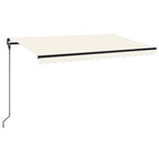 VidaXL Luifel handmatig uittrekbaar met LED 450x300 cm crèmekleurig
