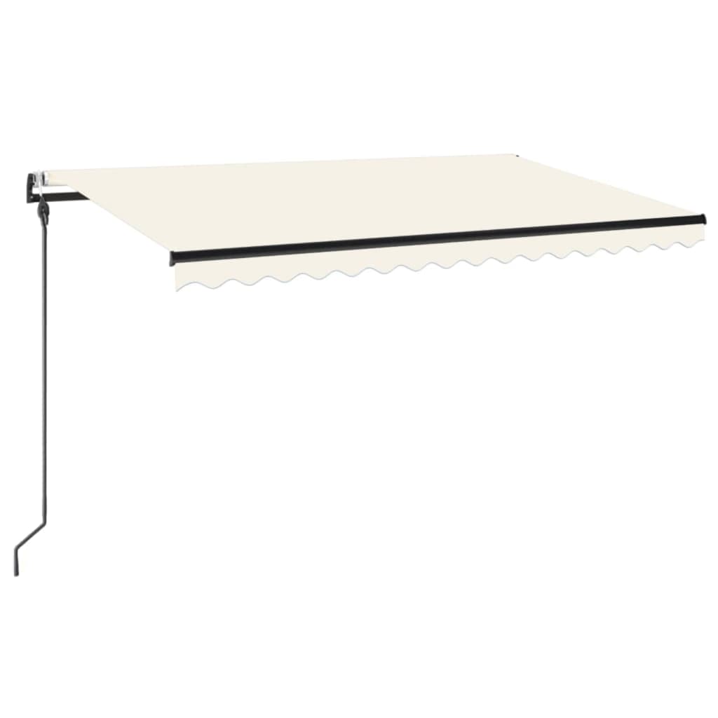 VidaXL Luifel automatisch uittrekbaar 450x300 cm crèmekleurig