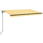 VidaXL Luifel automatisch uittrekbaar 450x300 cm geel en wit