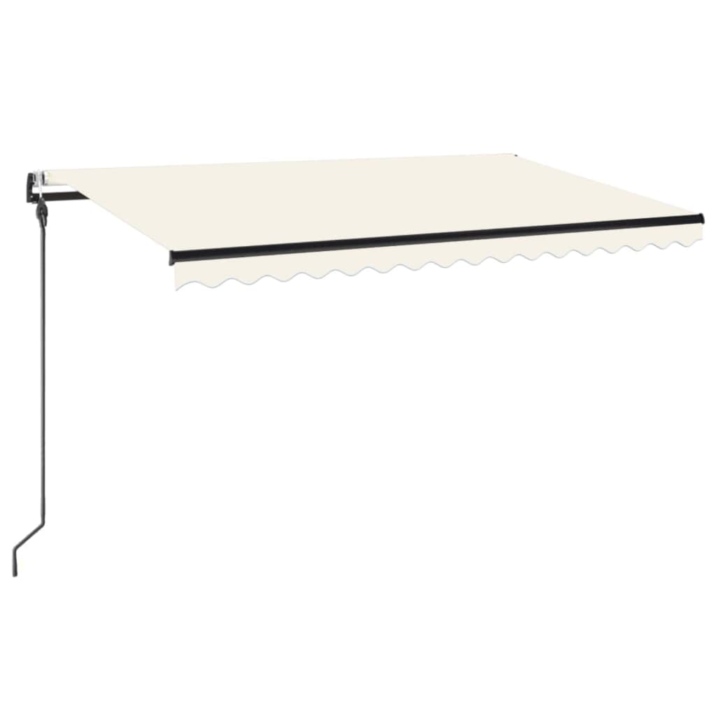 VidaXL Luifel automatisch met LED en windsensor 450x300 cm crèmekleur
