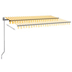 VidaXL Luifel automatisch met LED en windsensor 450x300 cm geel en wit