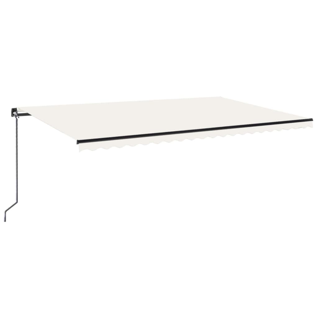 VidaXL Luifel handmatig uittrekbaar 500x300 cm crèmekleurig
