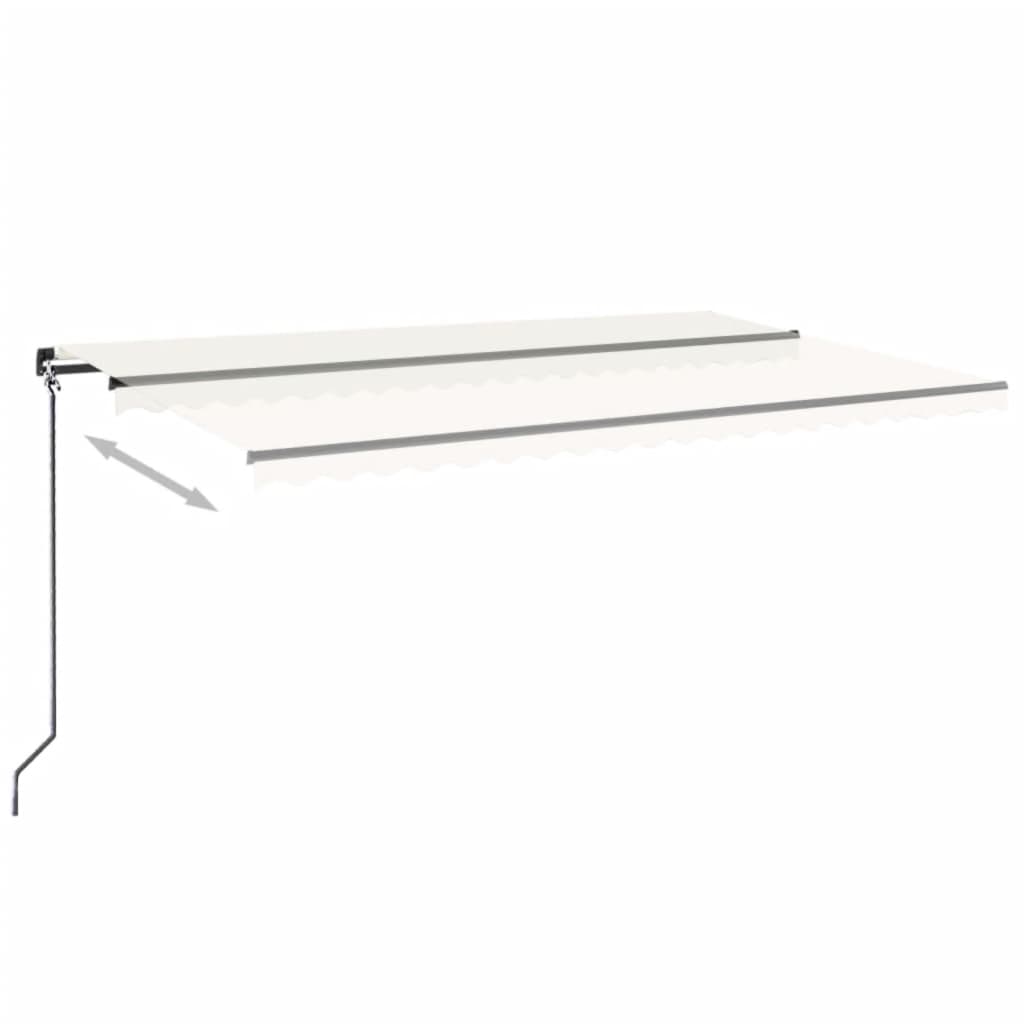 VidaXL Luifel handmatig uittrekbaar 500x300 cm crèmekleurig