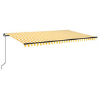 VidaXL Luifel handmatig uittrekbaar 500x300 cm geel en wit