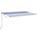 VidaXL Luifel handmatig uittrekbaar met LED 500x300 cm blauw en wit