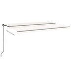 VidaXL Luifel handmatig uittrekbaar met LED 500x300 cm crèmekleurig