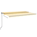 VidaXL Luifel handmatig uittrekbaar met LED 500x300 cm geel en wit