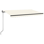 VidaXL Luifel handmatig uittrekbaar 400x350 cm crèmekleurig