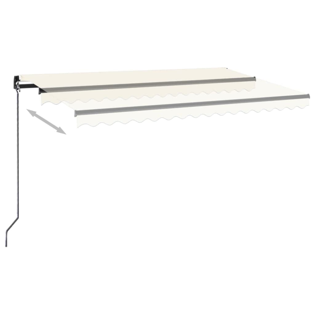 VidaXL Luifel handmatig uittrekbaar 400x350 cm crèmekleurig