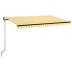 VidaXL Luifel handmatig uittrekbaar 400x350 cm geel en wit