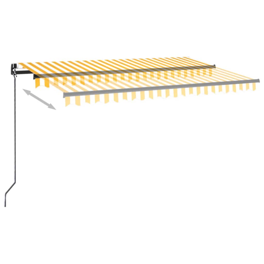 VidaXL Luifel handmatig uittrekbaar 400x350 cm geel en wit