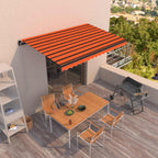 VidaXL Luifel handmatig uittrekbaar 400x350 cm oranje en bruin