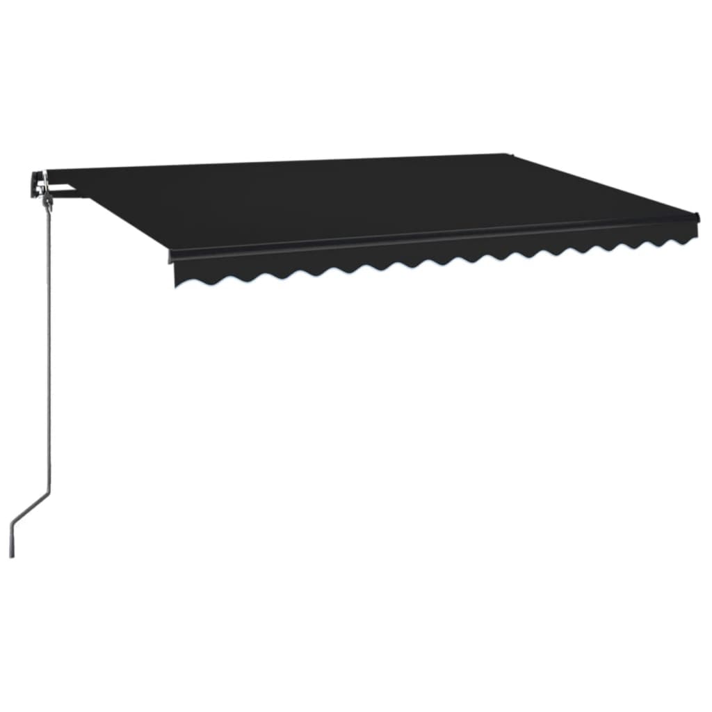 VidaXL Luifel handmatig uittrekbaar met LED 400x350 cm antracietkleur