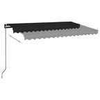 VidaXL Luifel handmatig uittrekbaar met LED 400x350 cm antracietkleur