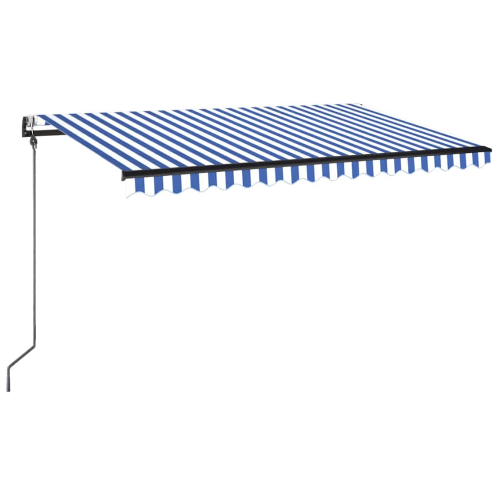 VidaXL Luifel automatisch uittrekbaar 400x350 cm blauw en wit