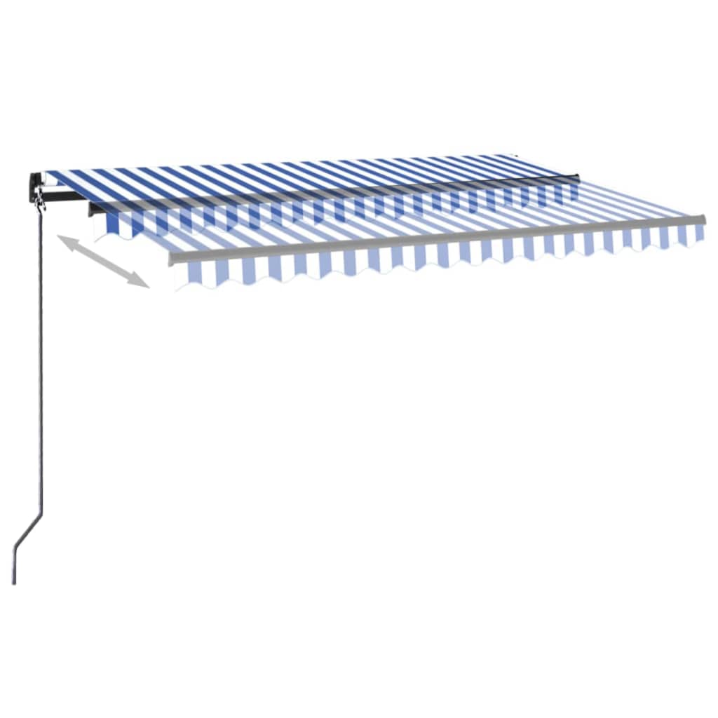 VidaXL Luifel automatisch uittrekbaar 400x350 cm blauw en wit
