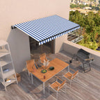 VidaXL Luifel automatisch uittrekbaar 400x350 cm blauw en wit