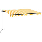 VidaXL Luifel automatisch uittrekbaar 400x350 cm geel en wit
