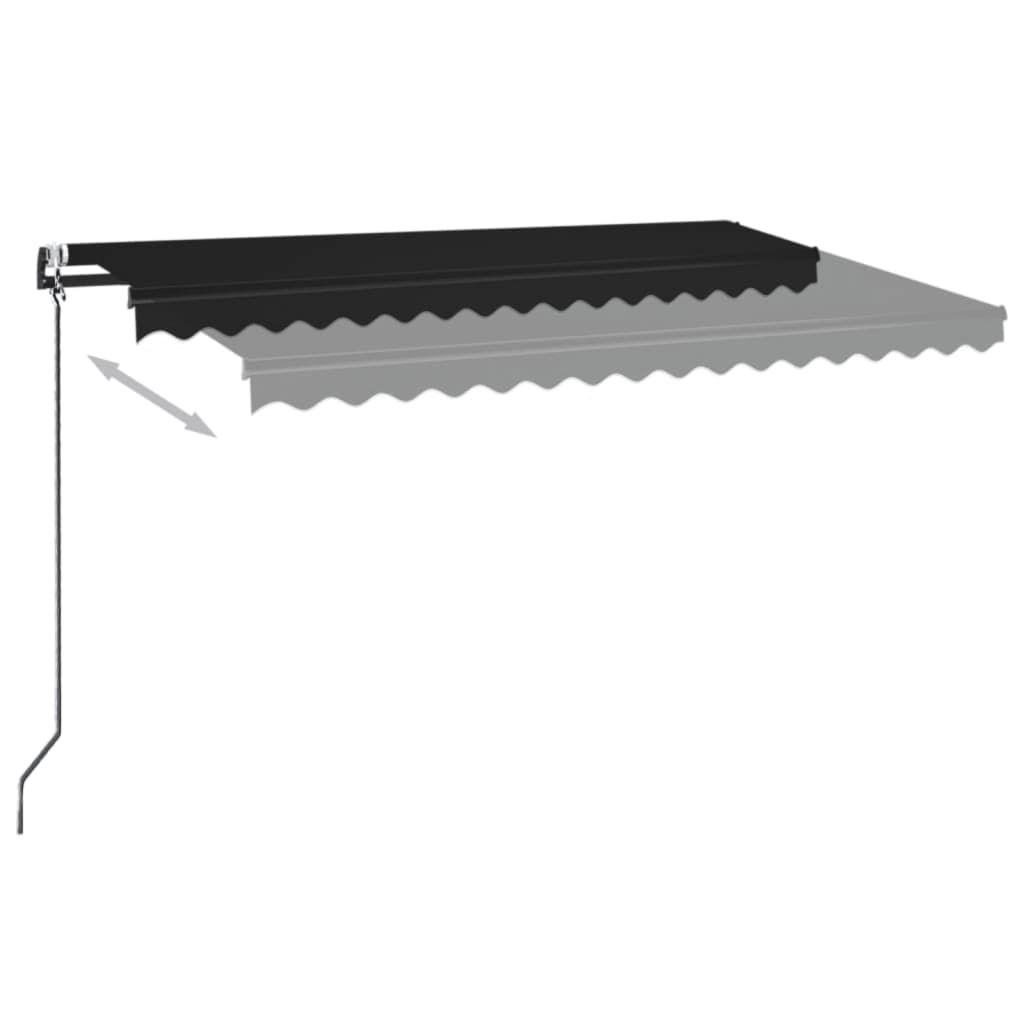VidaXL Luifel automatisch uittrekbaar 400x350 cm antracietkleurig
