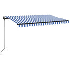 VidaXL Luifel automatisch met LED en windsensor 400x350 cm blauw wit