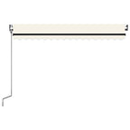 VidaXL Luifel automatisch met LED en windsensor 400x350 cm crèmekleur