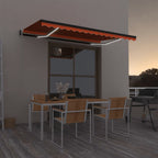 VidaXL Luifel automatisch met LED windsensor 400x350 cm oranje bruin