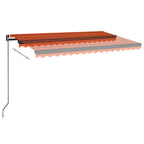 VidaXL Luifel handmatig uittrekbaar 450x350 cm oranje en bruin