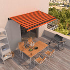 VidaXL Luifel handmatig uittrekbaar 450x350 cm oranje en bruin