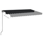 VidaXL Luifel handmatig uittrekbaar met LED 450x350 cm antracietkleur