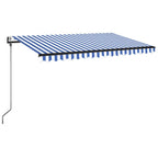 VidaXL Luifel automatisch uittrekbaar 450x350 cm blauw en wit