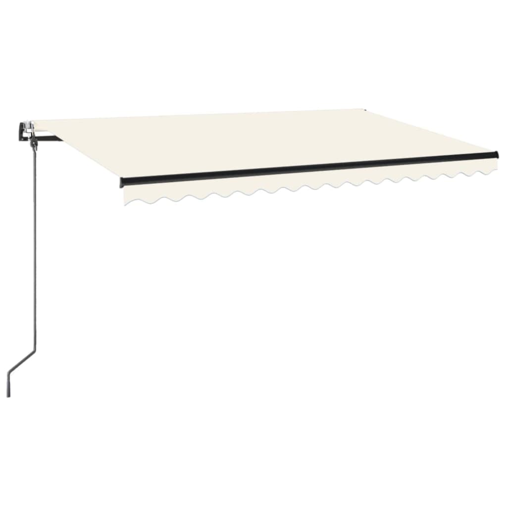 VidaXL Luifel automatisch uittrekbaar 450x350 cm crèmekleurig