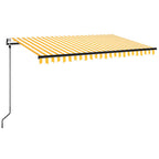VidaXL Luifel automatisch uittrekbaar 450x350 cm geel en wit